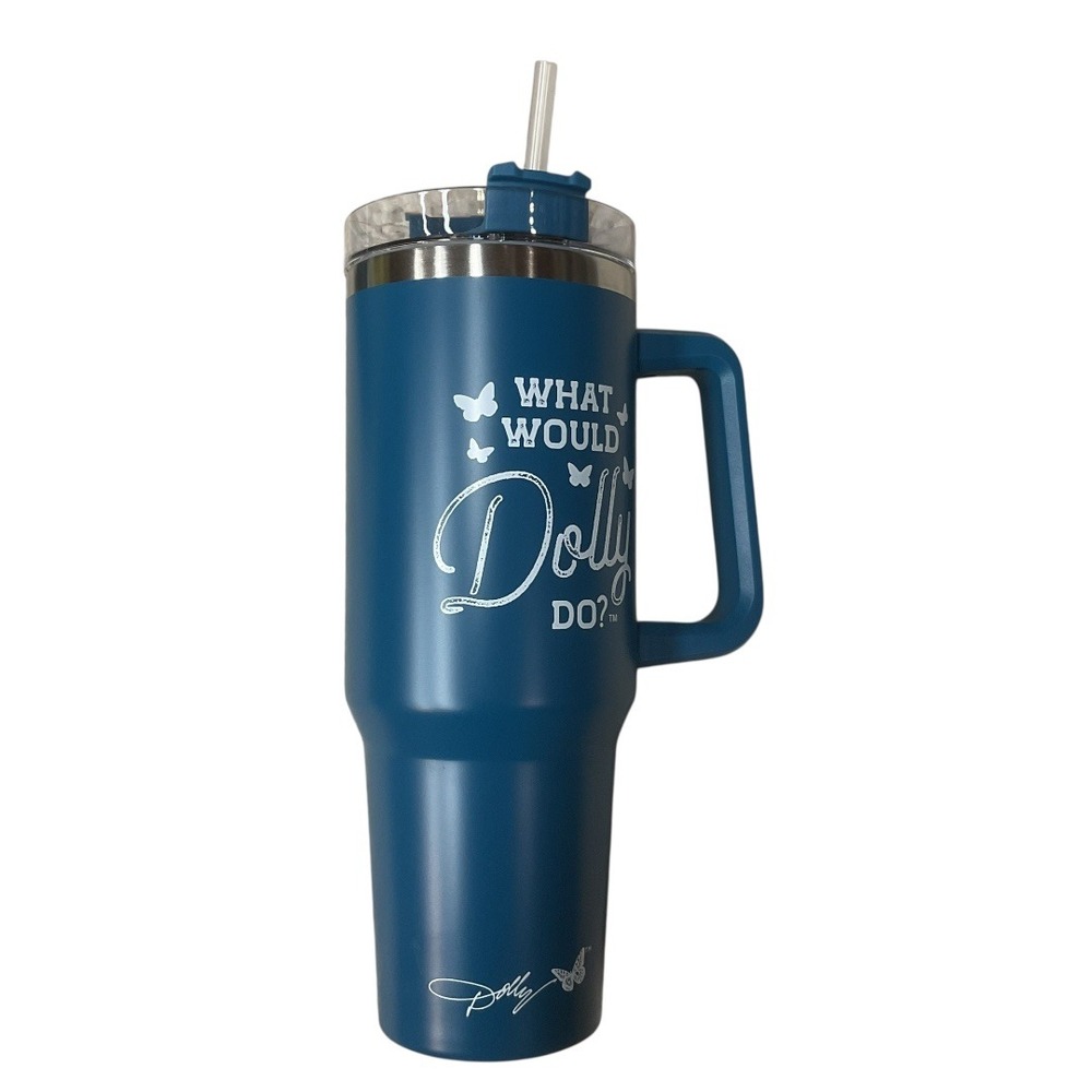 Dolly Parton What Would Dolly Do? Insulated Tumbler With Handle &‎ Straw 40oz